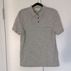 Rag & Bone heather grey button polo, size Medium